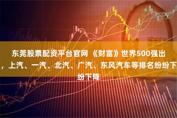 东莞股票配资平台官网 《财富》世界500强出炉，上汽、一汽、北汽、广汽、东风汽车等排名纷纷下降